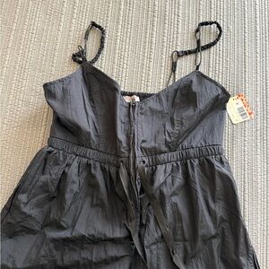 Black Sleeveless Romper with Adjustable Straps